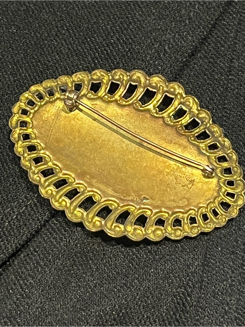 Vintage Florenza Style Rhinestone Floral Brooch Filigree Statement Pin - Picture 5 of 12